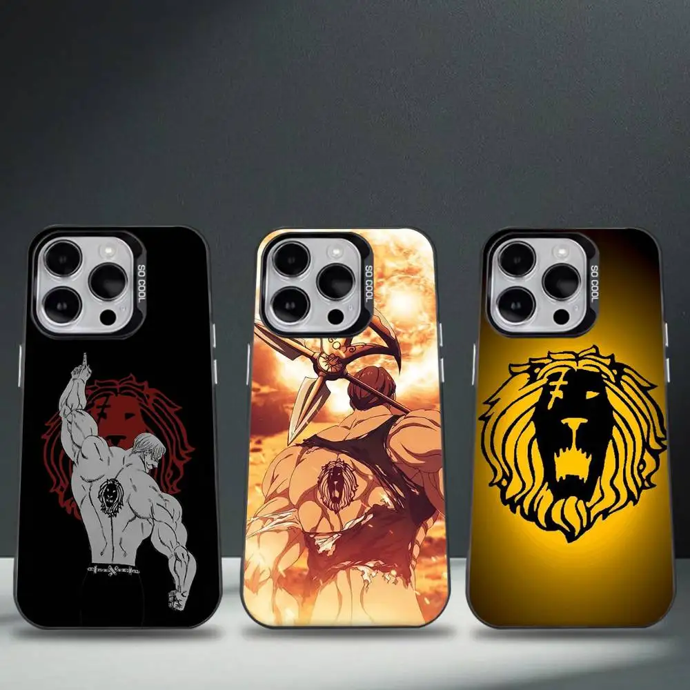 

E-Escanor Seven Deadly Sins Phone Case For iPhone 16,15,14,13,12,11,8,7,Pro,Max,Plus,Mini,XS,SE Anti Fall Black Matte Hard