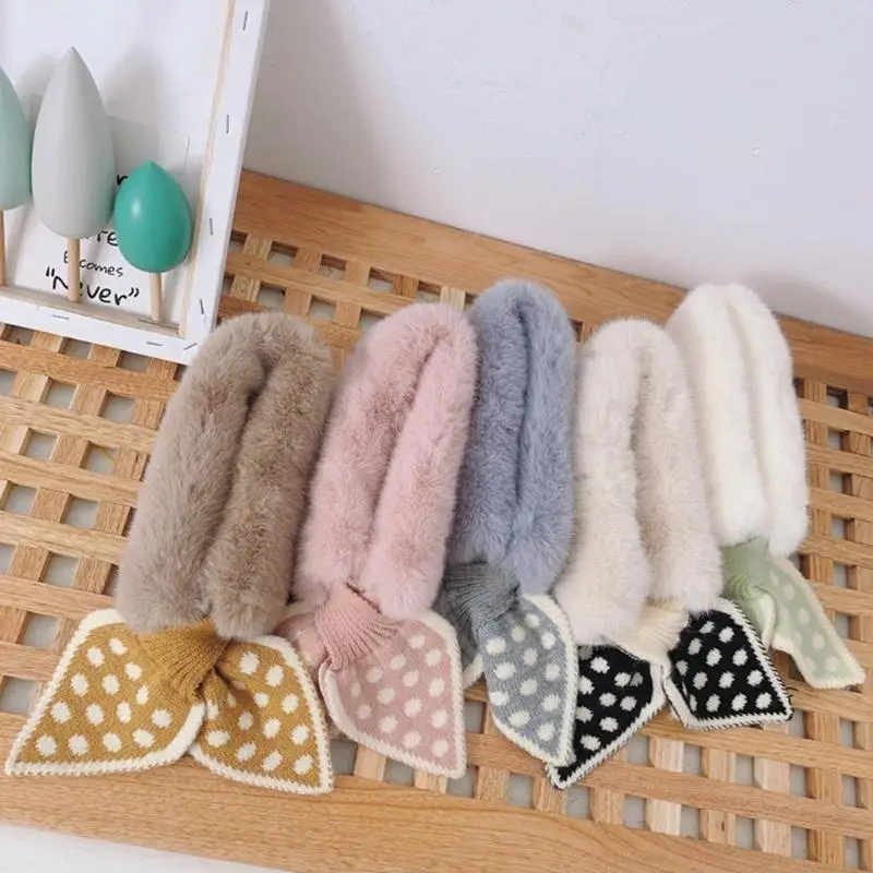 195e Peluche sciarpe per sciarpa in finta pelliccia in pelliccia Falso colletto Falso Polka