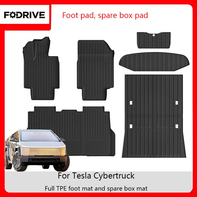 

For Tesla Cybertruck Floor Mat TPE Waterproof Non-Slip Foot Pad Cargo Liner Car Protective Mat Pickup Truck Accessories