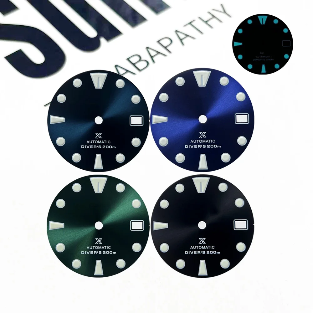 28.5mm striped surface raised luminous pattern s dial, suitable for NH35 movement improved mechanical men's watch