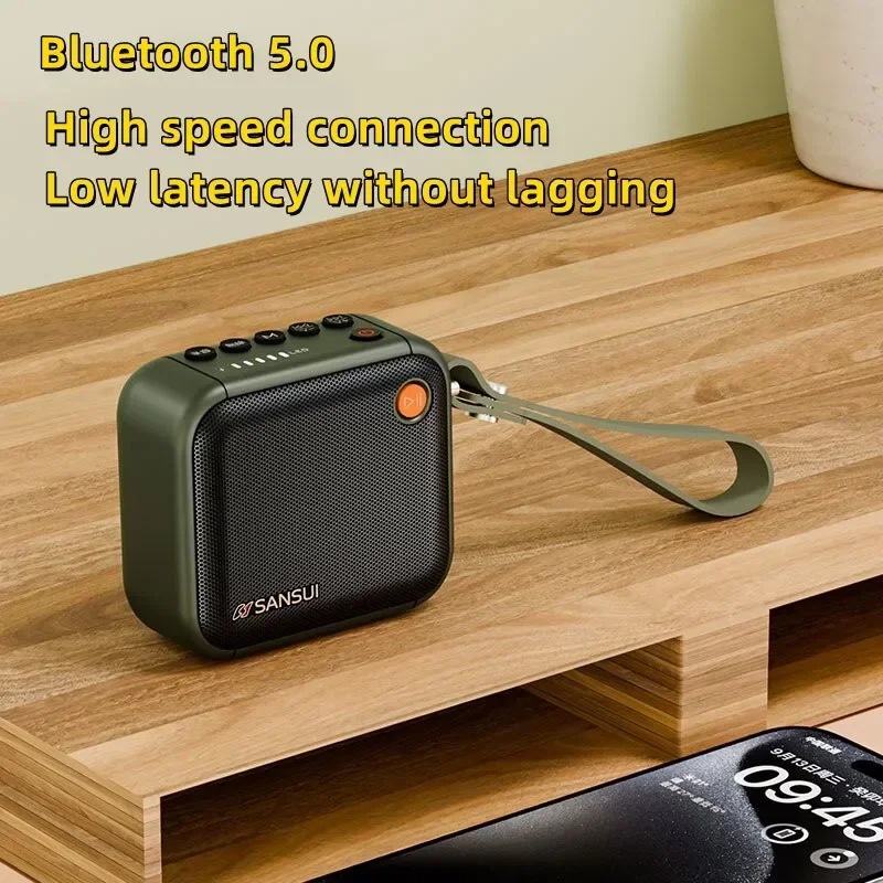 Sansui F39 미니 무선 블루투스 스피커 스테레오 HIFI TWS 베이스 풀 밴드 라디오 MP3 음악 플레이어 시스템 Caixa De Som Bluetooth