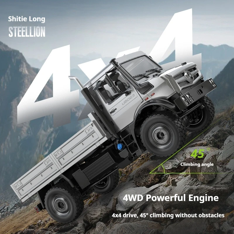 2.4g rc rastreador 4wd unimog h6002 rc caminhão 1:20 controle proporcional mudança mecânica veículo rc modelo simulado brinquedos carro