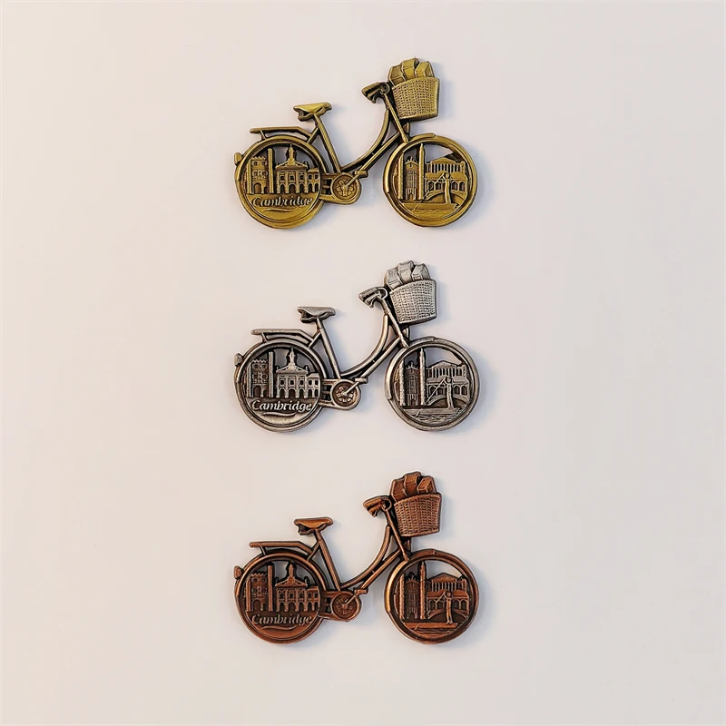 Britain，University of Cambridge，Bicycle，3D Stereoscopic，Tourism souvenirs，Metal，Decoration home，Refrigerator magnets