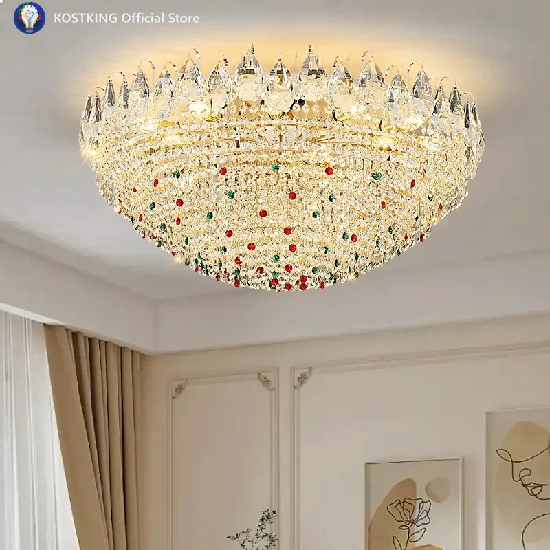 2026 الفرنسية كريستال الثريا الحديثة الراقية تركيبات إضاءة غرفة المعيشة كريمي نمط غرفة نوم رئيسية أضواء غرفة الطعام #2