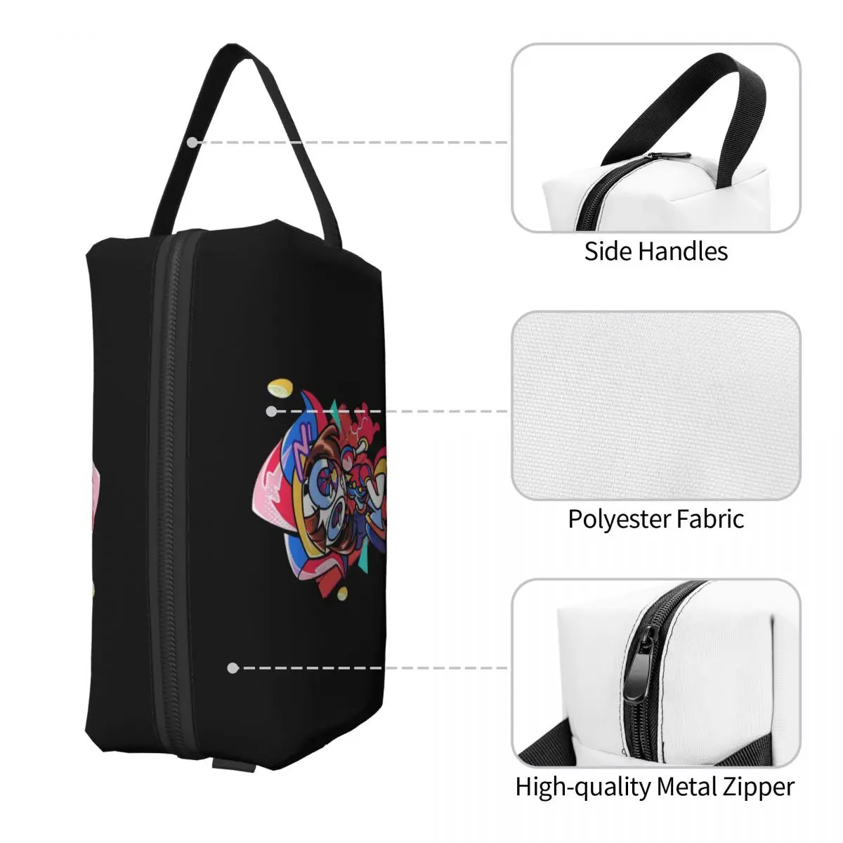 Cute Pomni - The Amazing Digital Circus Girls Y2k Bolsa de maquillaje básica Organizador de cosméticos Kit de almacenamiento Dopp Bolsa de cosméticos de aseo