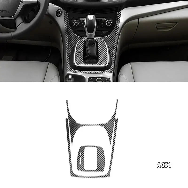 

Для Ford Escape 2013-2016 центральная консоль накладка из углеродного волокна для панели переключения передач комплект внутренних аксессуаров LHD