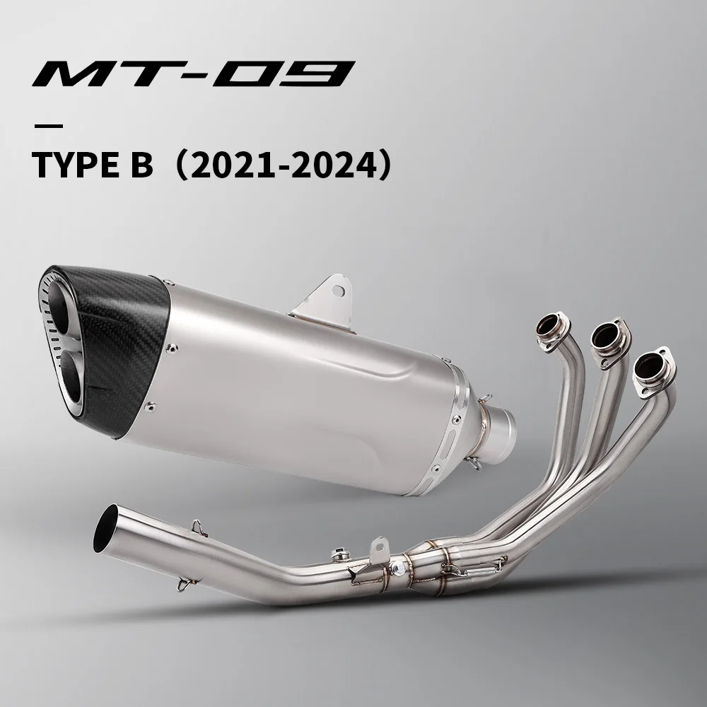 

Motorcycle Exhaust Escape full Systems Front Link Pipe Connect 51mm Muffler Slip On For MT-09 MT09 FZ-09 2021-2026