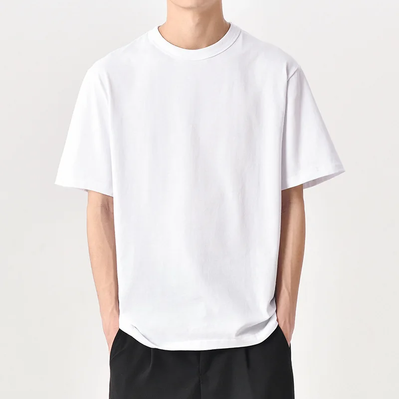 MRMT 2026 Brand New 100% Cotton Men\'s T-shirt Oversize Loose Men T shirt Medium Sleeve Man T-shirts O-neck Tops Tees for Male
