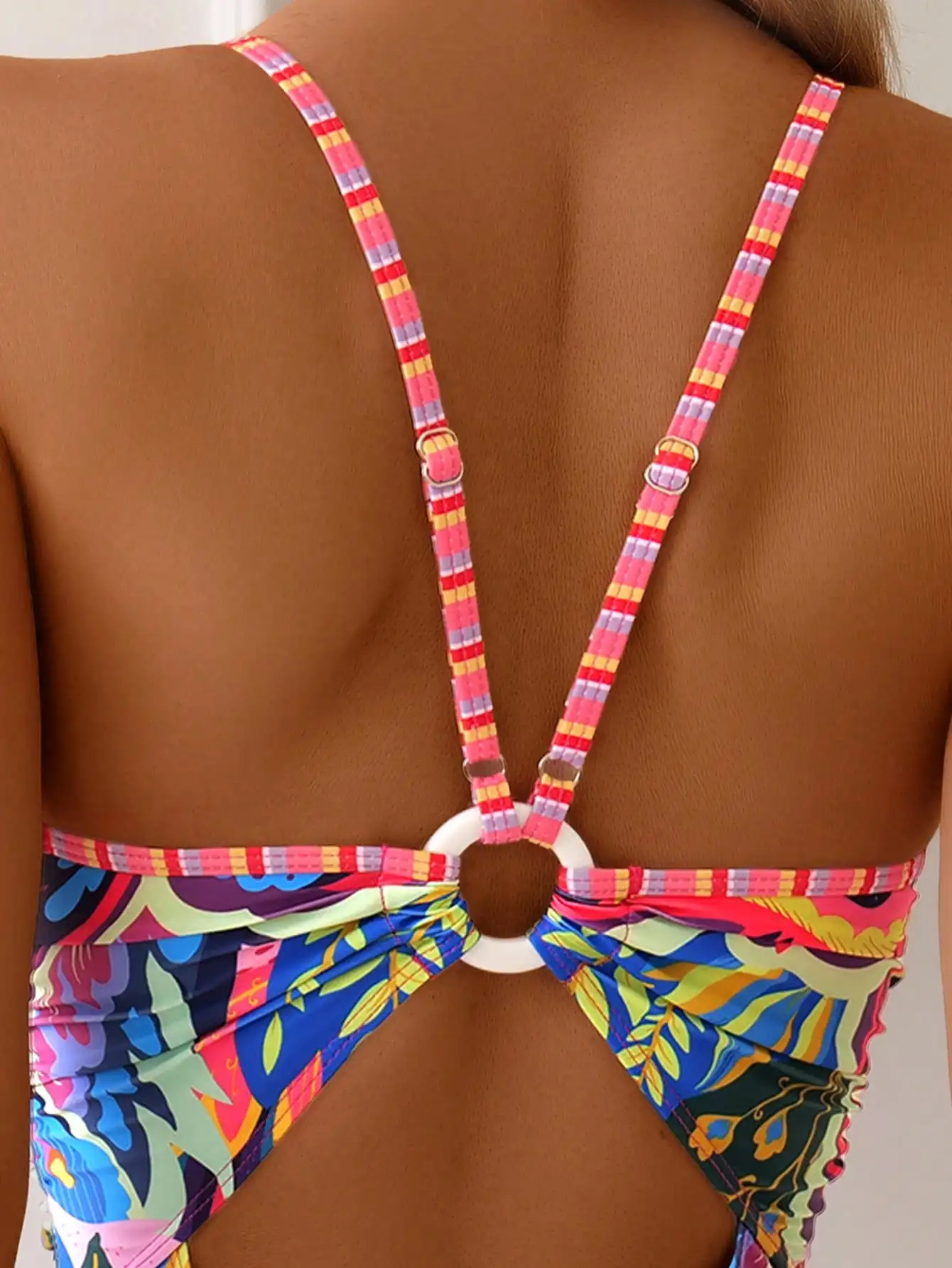 

Women's One Piece Swimsuit With Floral Print Beach Style
