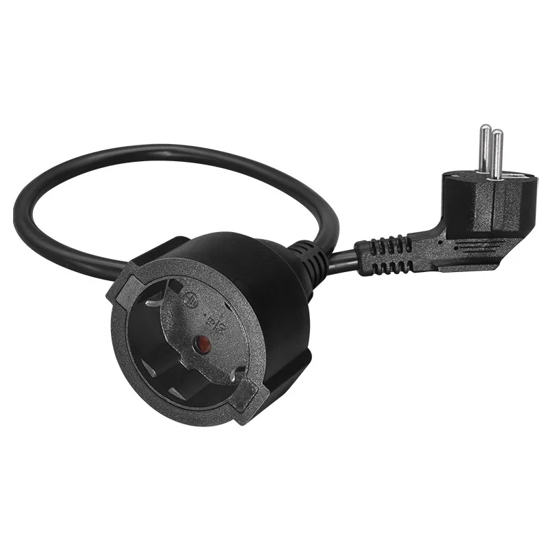 Black Copper 0.5M 1M 1.8M 3M 5M EU German Standard Male to Female Power Cable 16A European 4.8MM Power Extension Cord 3X1.5MM