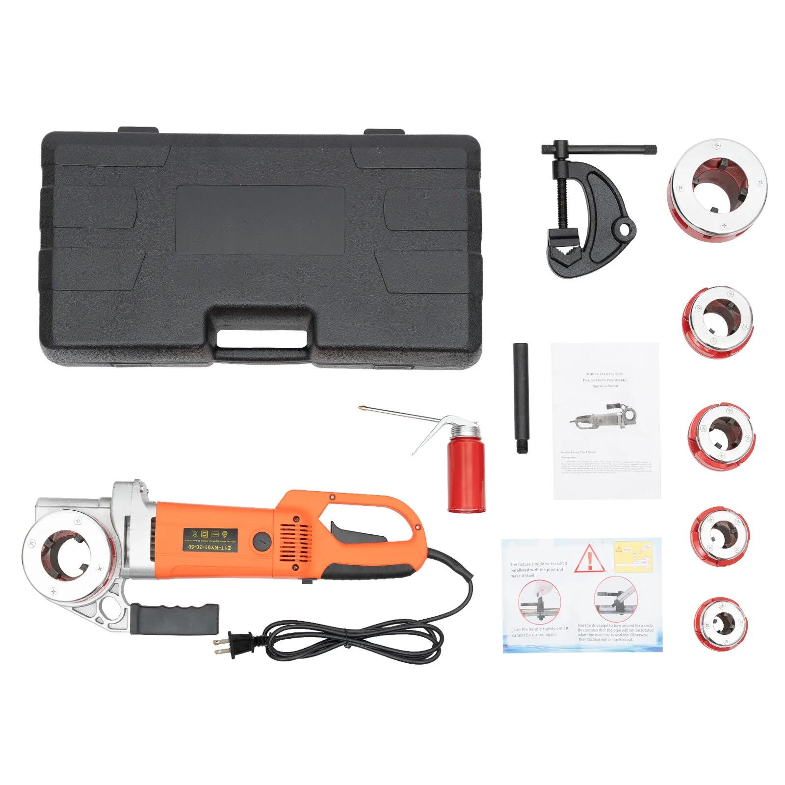Electric Pipe Threader with Six Cutters for DIY Projects