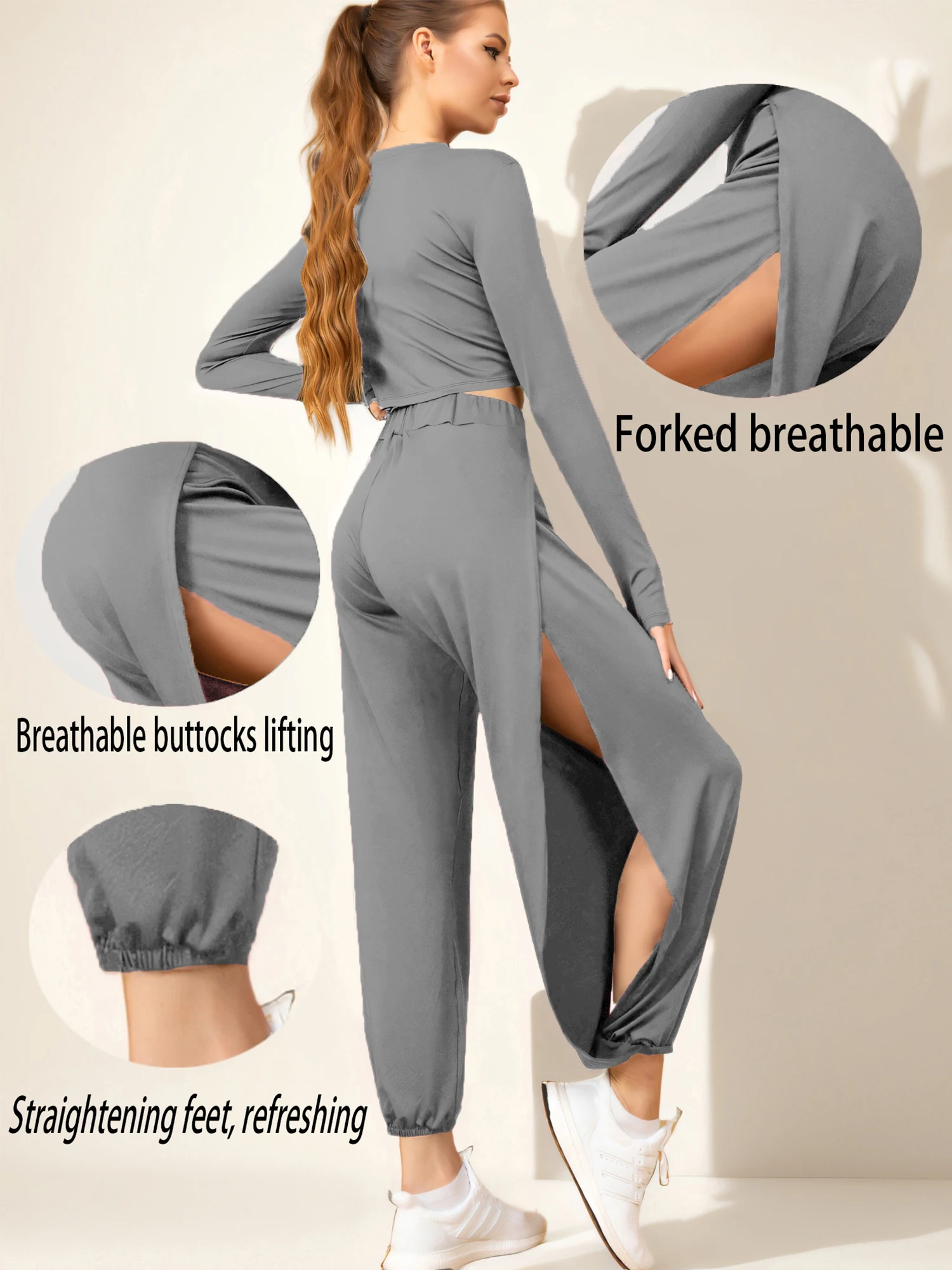 المألوف مرونة الخصر المرأة عالية انقسام الهبي عارضة هارلان السراويل اليوغا السراويل عالية الخصر السراويل النسائية