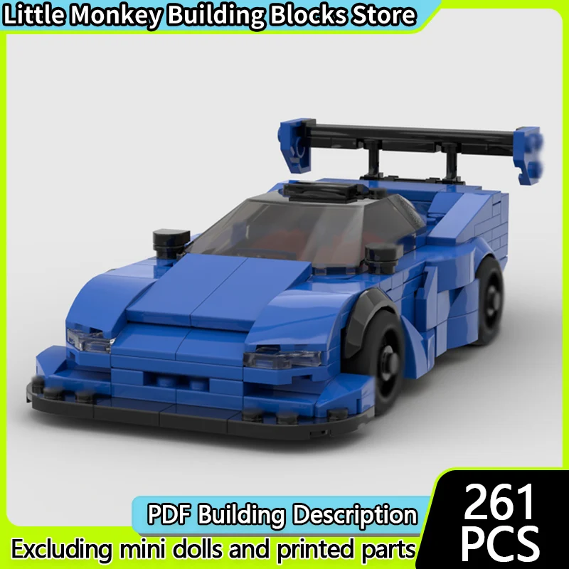 

City Car Model MOC Building Bricks NSX Track Blue Racing Car Modular Technology Children Holiday Gifts Assemble Toys Suit