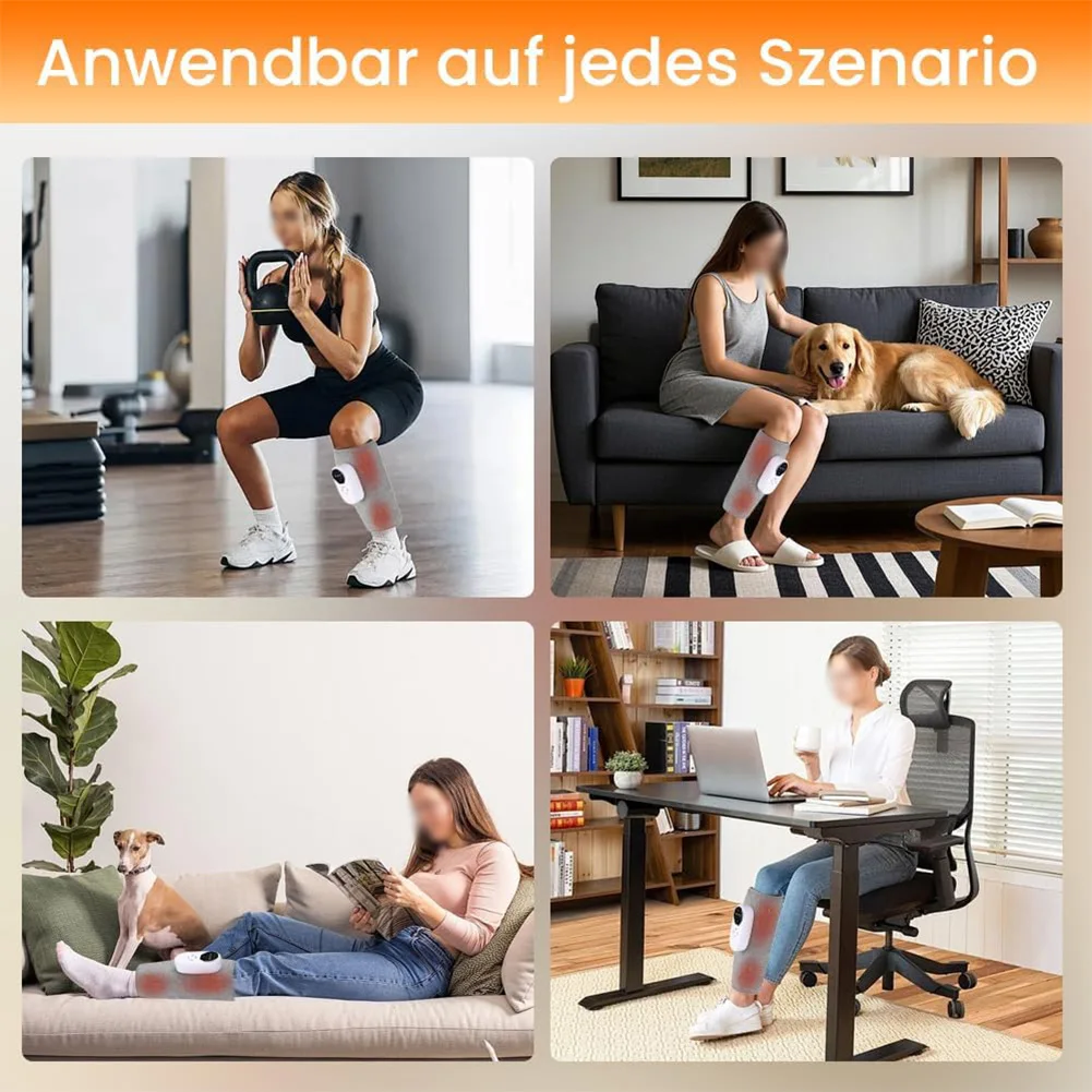 During Travel Calf And Thigh Massage Adjustable Straps Smart Control Leg Massage Device 360 Degree Massage 33x18.5x10.5cm