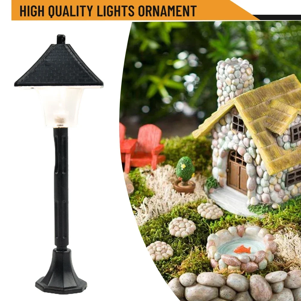 Garden D Cor Lights Ornament Home 15 X 8. 9 X 5cm Dollhouse Train Miniature Black Battery Post Lights Ornament - zdjęcie 1