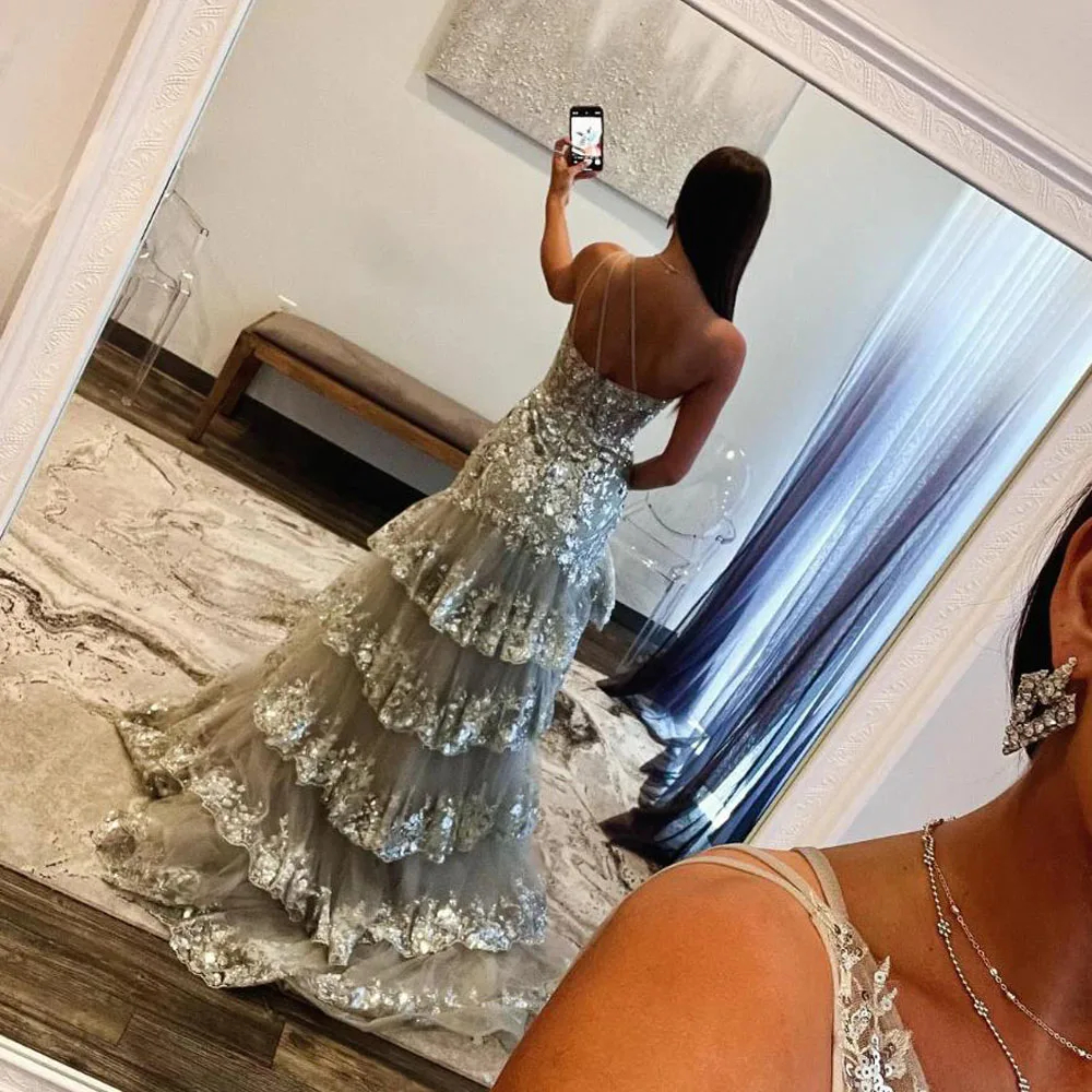 Personalizado requintado moda clássico de alta qualidade net em camadas applique bola vestidos longos de um ombro vestidos de baile