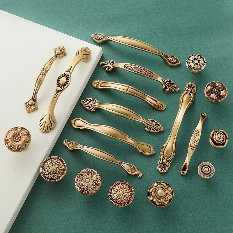 

Винтажные американские твердые бронзовые ручки для гардероба — современные европейские ручки для шкафа из латуни премиум-класса для предотвращения обесцвечивания