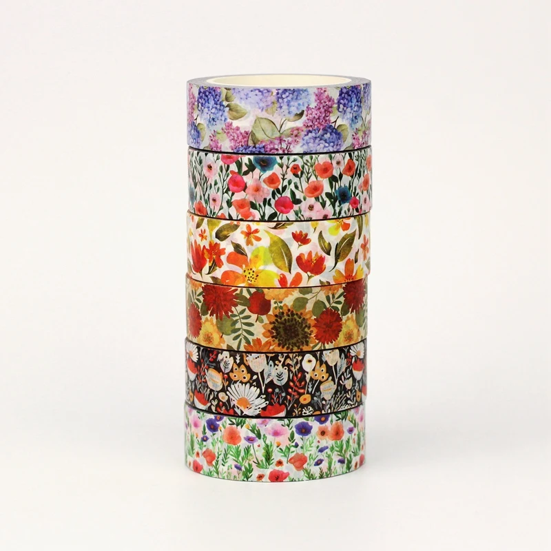 Новинка 2023 года, 1 шт., 10 м, декор, милые акварельные цветочные листья, весенний набор лент васи для ведения журналов, клейкая маскирующая лента, канцелярские принадлежности