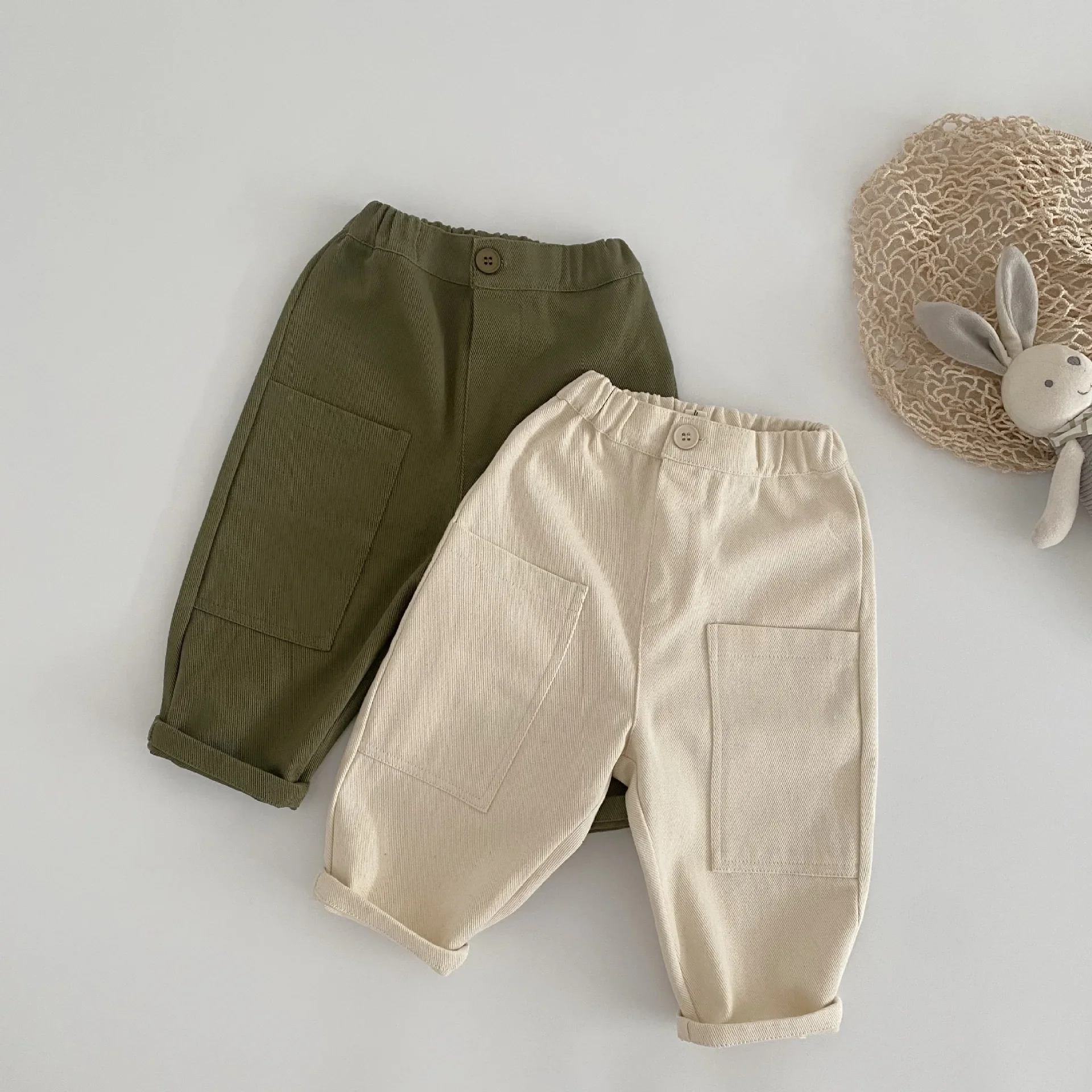 kids pants new spring fashion korean casual 2025 baggy simple style cool