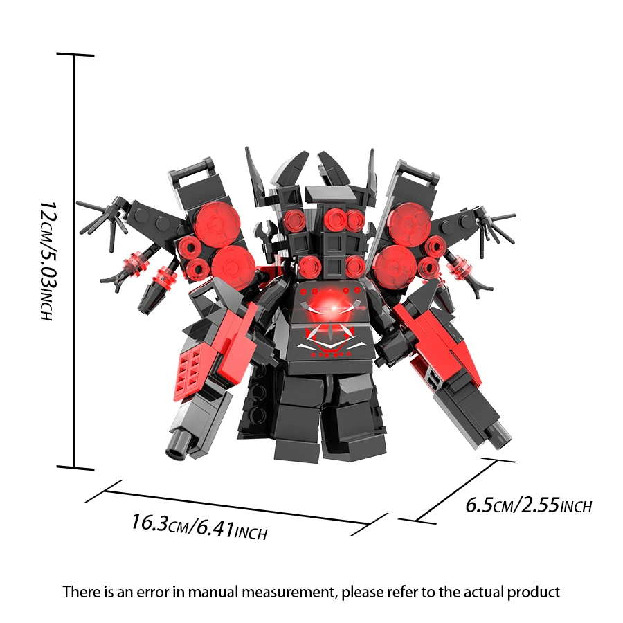 MOC Action Figure Skibidied Toilet piccola figura Brick Tv Man Plus Titan Puzzle assemblare modello Building Block giocattoli regali di compleanno