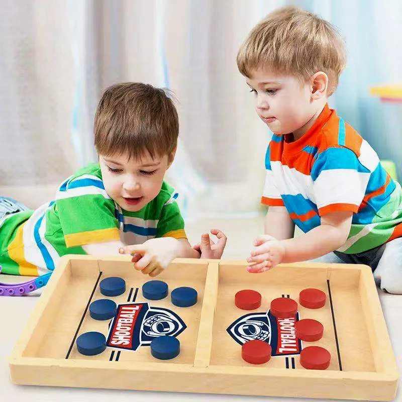 Fast Sling Puck Game Slingshot Wooden Chess Parent-child Interactive Wooden Table Chess Puzzle Board Game Interactive Play Chess