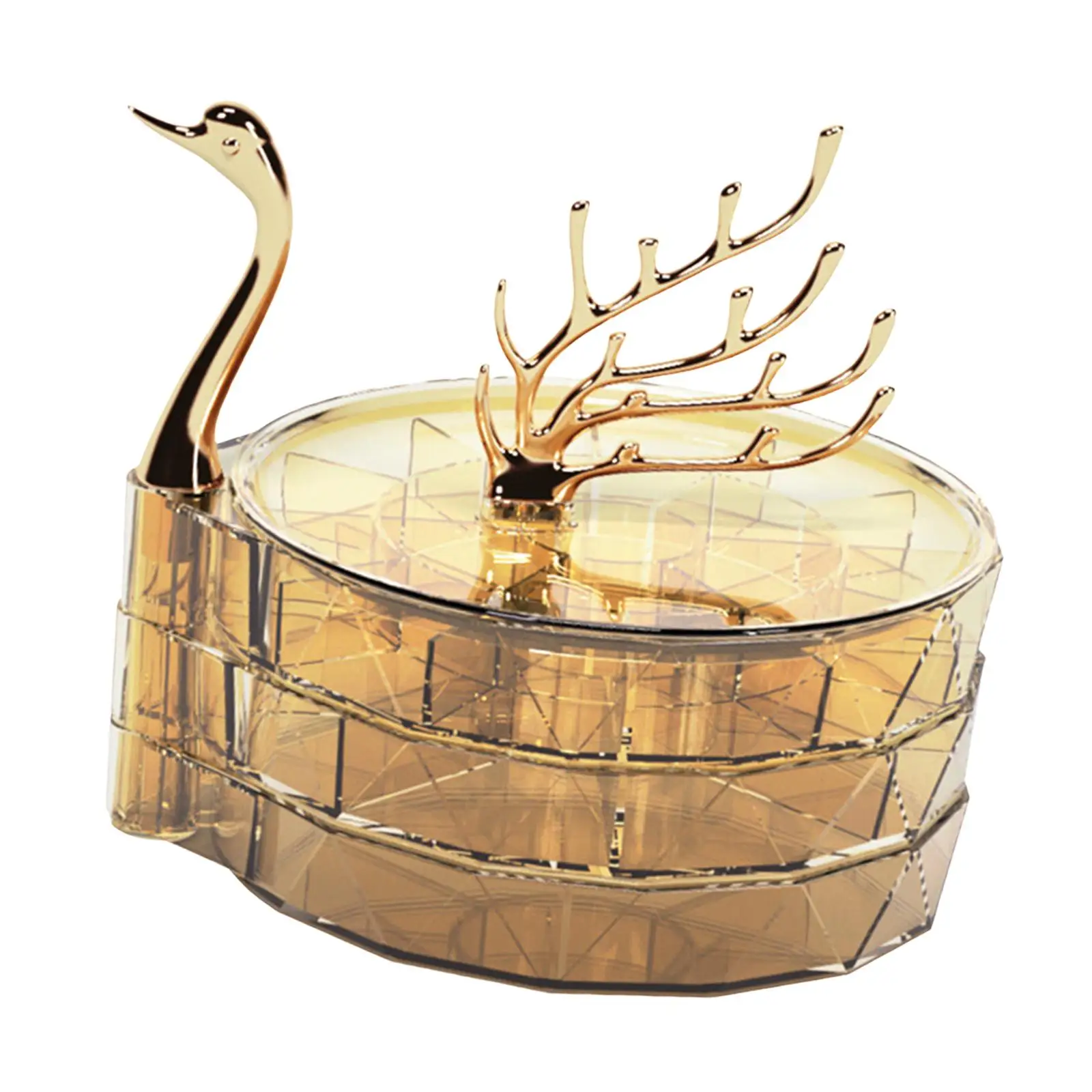 

Rotating Jewelry Organizer with Lid Clear Jewelery Display Case Large Jewelry Storage Box Jewelry Tray Case for Bracelets Rings