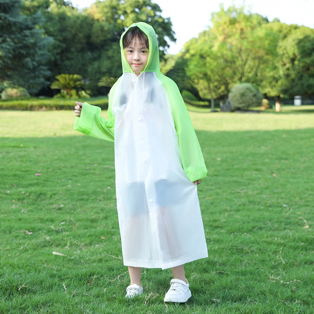 Niet-Wegwerp Kinderregenjas Basisschoolleerlingen Uit Één Stuk Verdikte Regenjas Eva Kinderregenjas