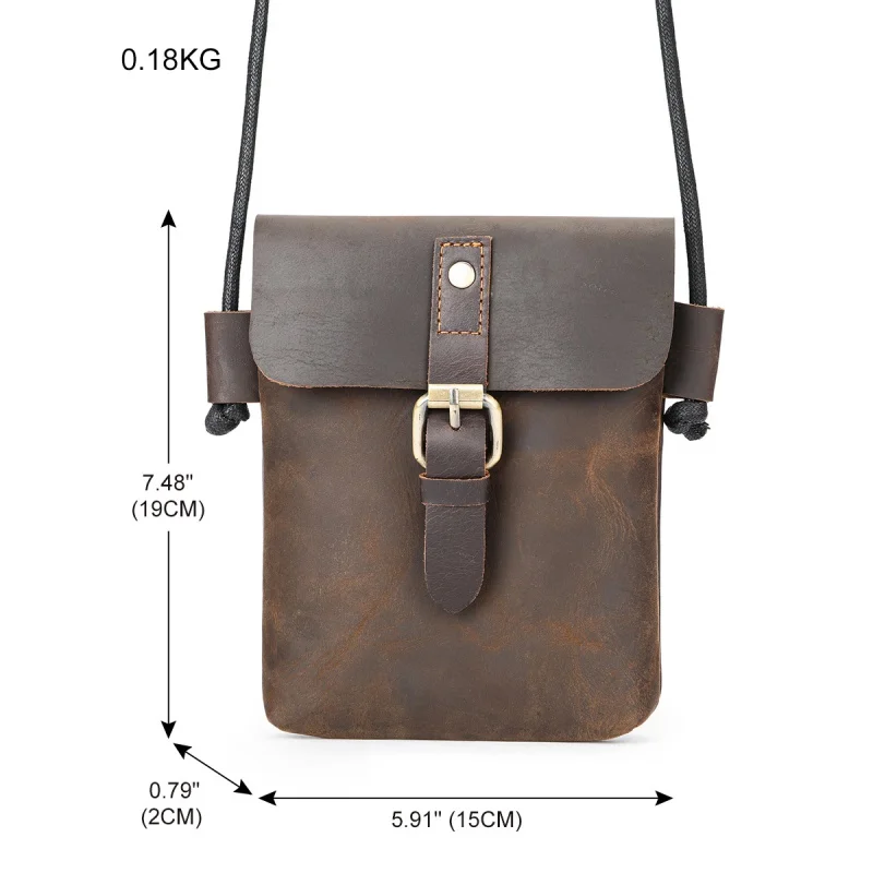 New Vintage MEN\'S cow leather shoulder bag male crossbody casual bag for men