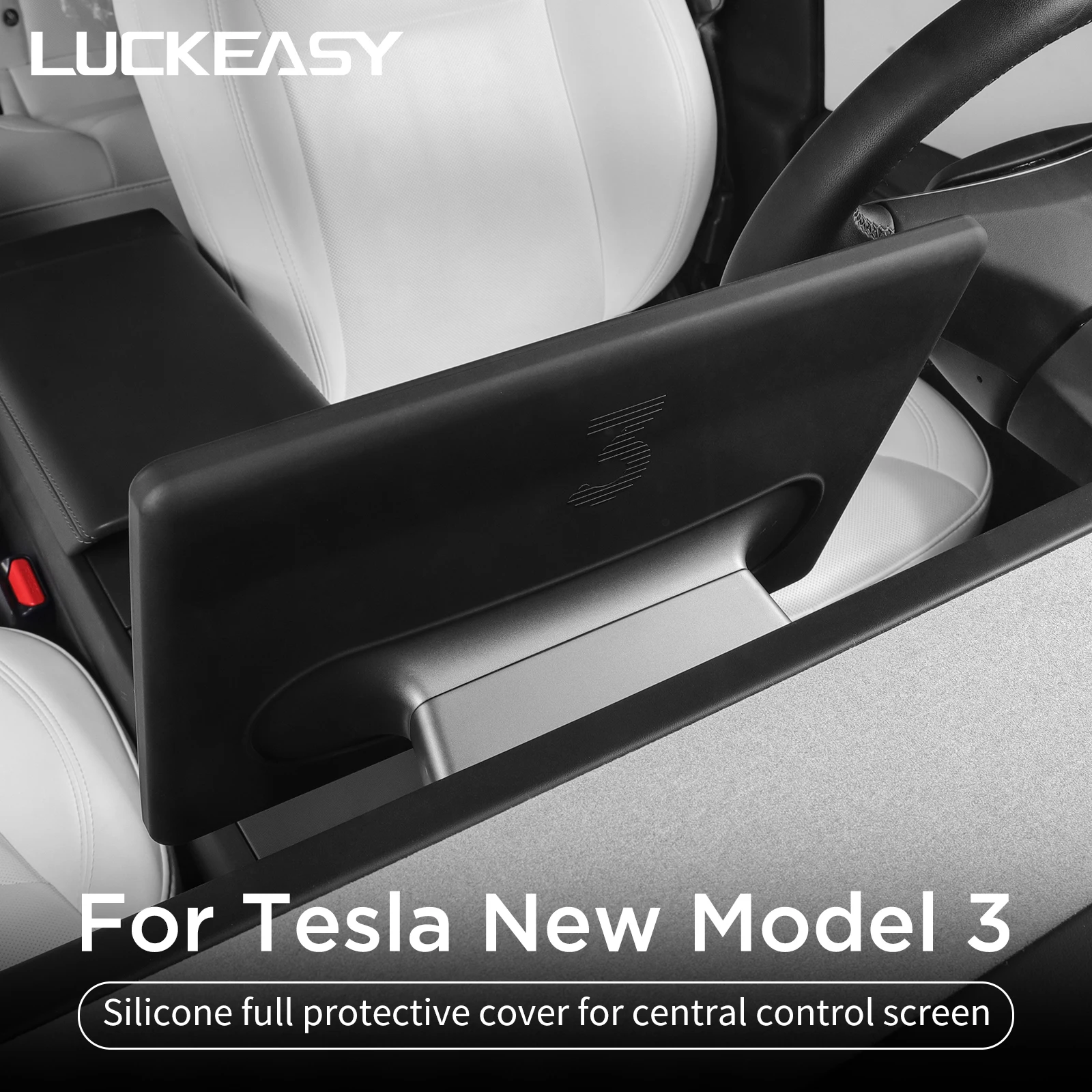 

For Tesla Model 3 Highland 2024 Screen Protective Frame Central Control Display Silicone Protector Cover Car Interior Accessorie