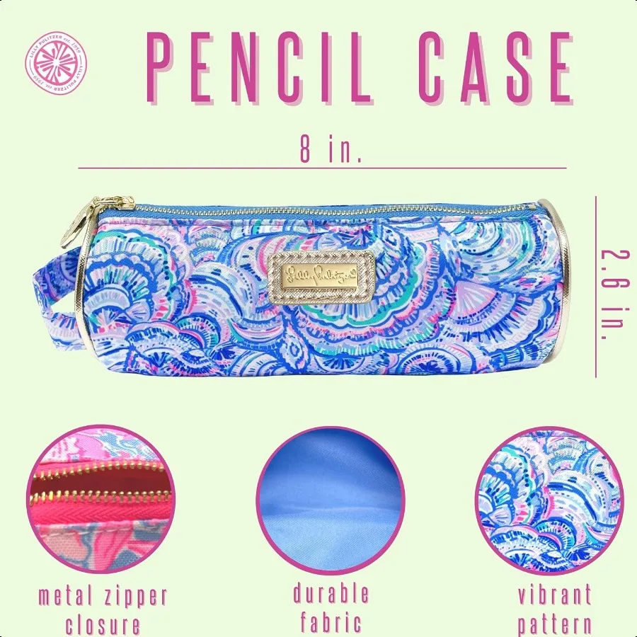 مقلمة لطيفة بسحاب ملون للمكتب، حقيبة سفر صغيرة مع مقبض حمل سعيد كطالبة