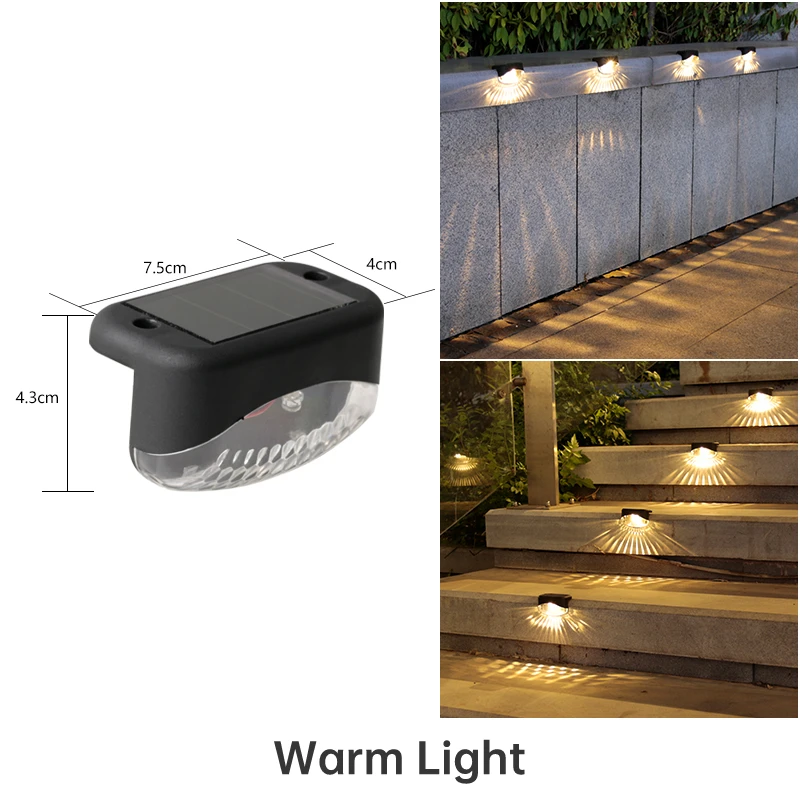 LED Solar Stair Light Waterproof Outdoor Garden Passage Courtyard Guardrail Step Light Landscape Lamp Garden Accessories