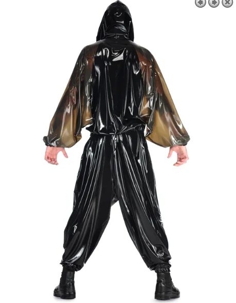 

100%Latex 100%Rubber Gummi Tan men's loose Jumpsuit racing uniform party role play hand customized 0.4mm XS-XXL