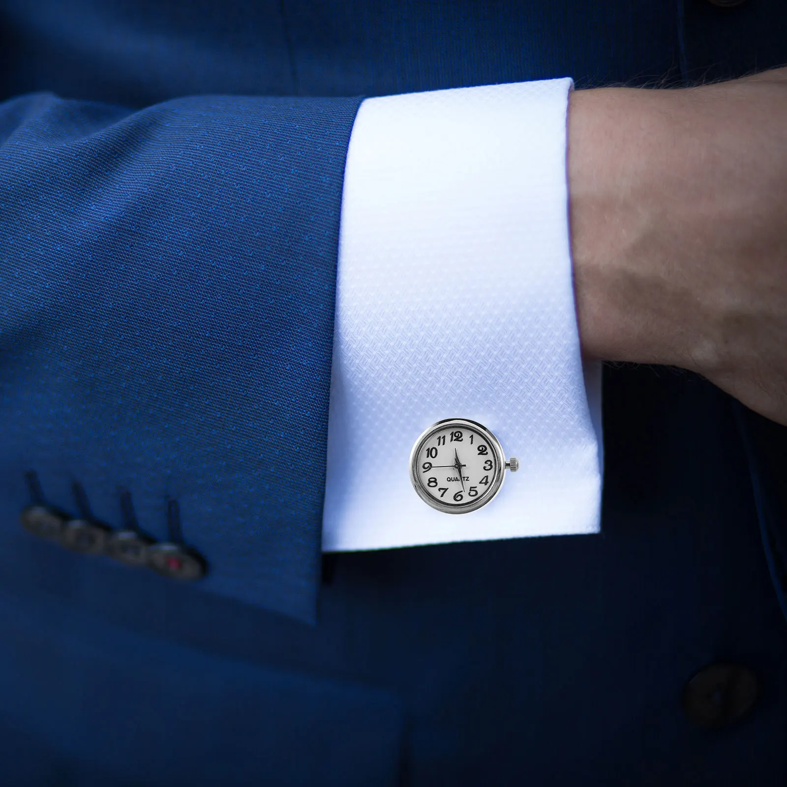 

2Pcs Mechanical Cufflinks Durable Material Simple Design Men's Formal Occasions Wedding Business Meetings Gifts