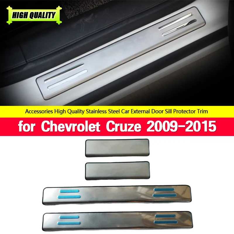 

Car Door Sill Plates for Chevrolet Cruze Sedan Hatchback 2009 - 2015 Stainless Steel Door Sill Strip Scuff Plate Stickers