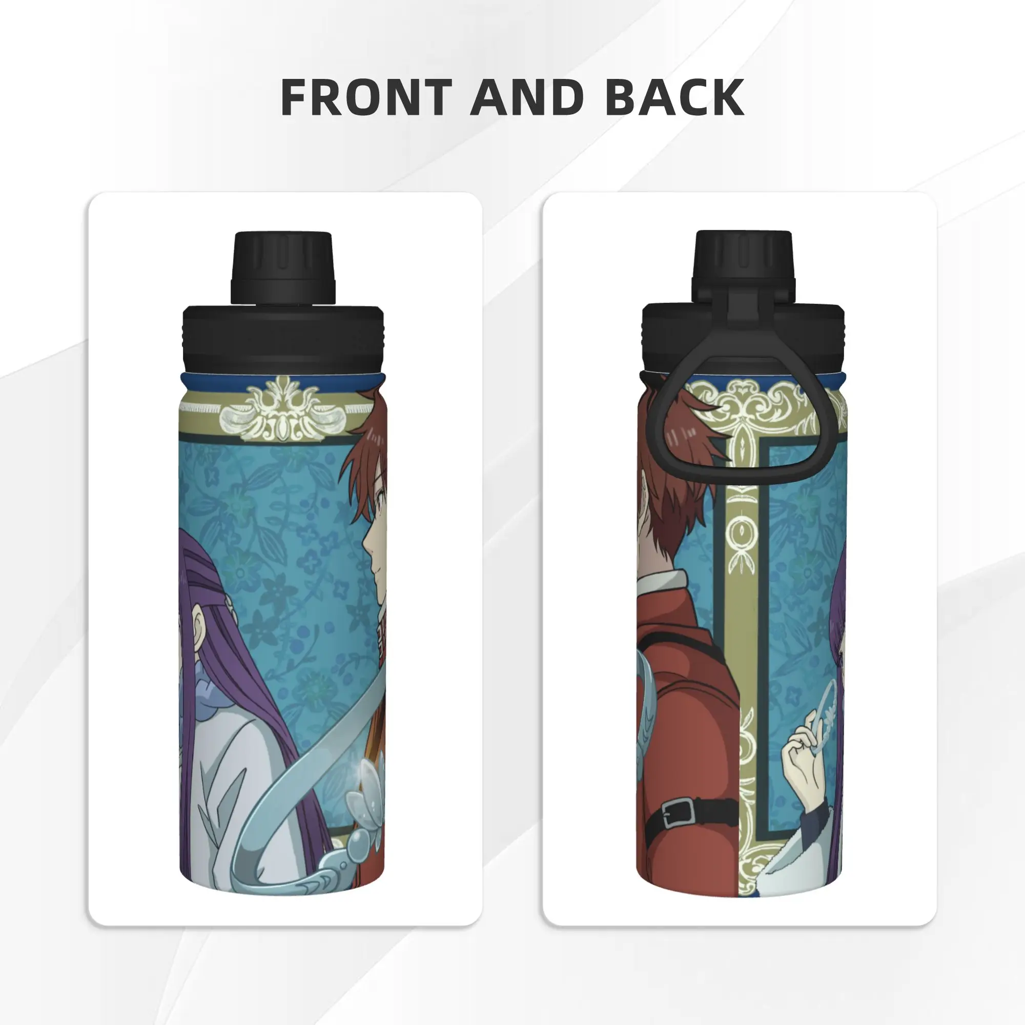 Frierens Beyond Journey's End Anime 18OZ Sports Insulated Kettle  Coffee Cups Vacuum Flask Double Wall Mugs Hot Cold Drink