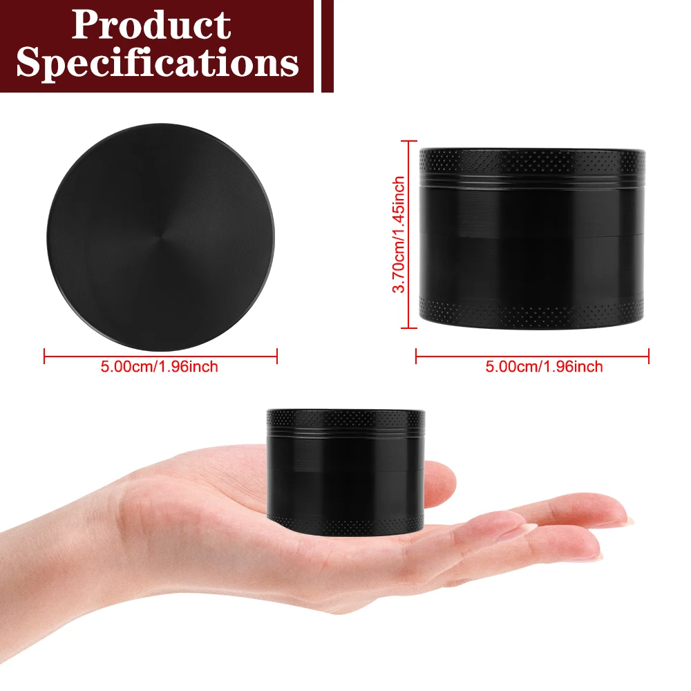 40MM 50MM 4-Layer Latest Lightning-Shaped Spice Cutter Aluminum Alloy Smoking Herb Cutter Tobacco Grinder Cigarette Accessories