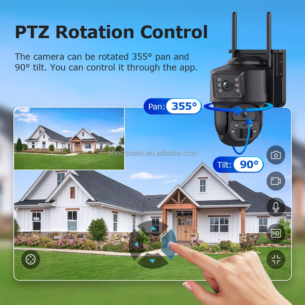 كاميرا ShooCam 6MP خارجية 4G PTZ اتجاهين الصوت Shoocam كامل اللون كاميرا تعمل بالطاقة الشمسية في الهواء الطلق للرؤية الليلية كاميرا تلفزيونات الدوائر المغلقة تعمل بالطاقة الشمسية #3