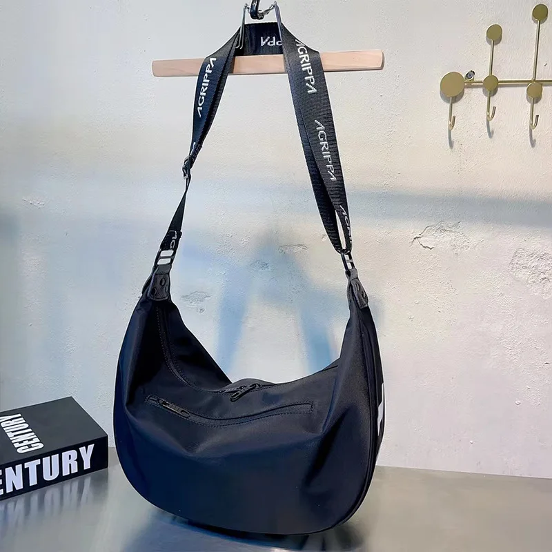 Sac à Bandoulière Imperméable en Nylon avec Lettres Imprimées pour Femme, Sacoche de Grande Capacité, Simple et Décontracté, Nouvelle Collection 2024