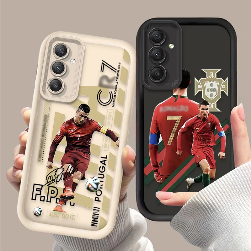 Star Football Number 7 Soft Silicone Case for Samsung Galaxy S25 S24 S23 Ultra S22 S21 Plus FE 5G A54 A34 A14 A73 A53 A33 5G