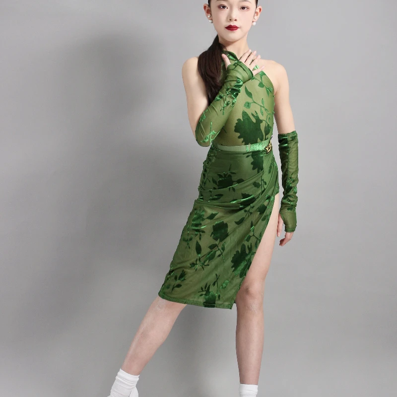 

Chinese Style Short Qipao Dress Summer High-End Split Modern Improved Fashion CheongsamLatina Lombard Samba Cowboy