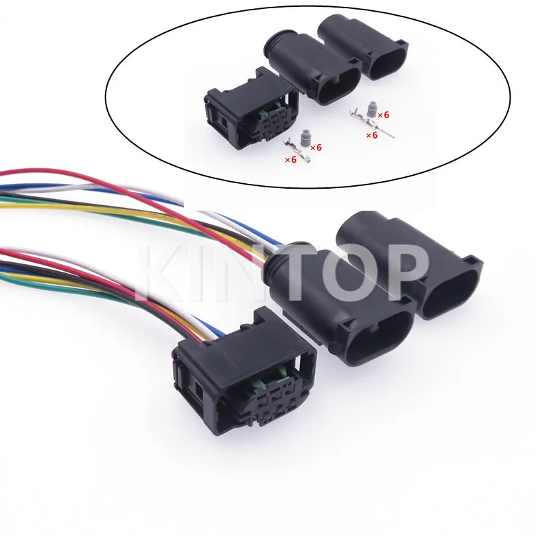 

1 Set 6 Pins AC Assembly Auto Small Current Throttle Sensor Cable Socket With Wires 1-967587-3 1-968818-3 1-967616-1 7M0973119