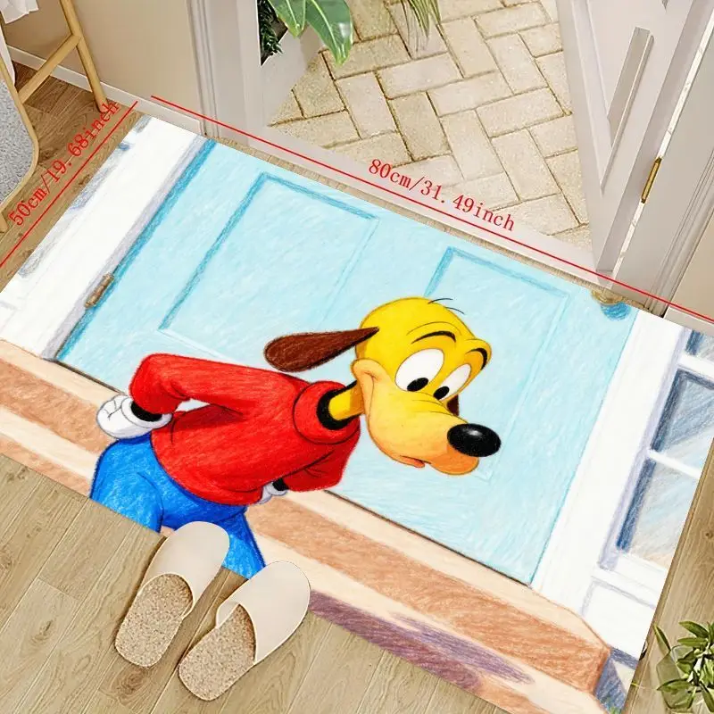 

1 шт. Коврик для пола с рисунком собаки Диснея Плутона, милый коврик для двери Peeking Pluto, нескользящий впитывающий входной коврик, моющийся ковер для Li