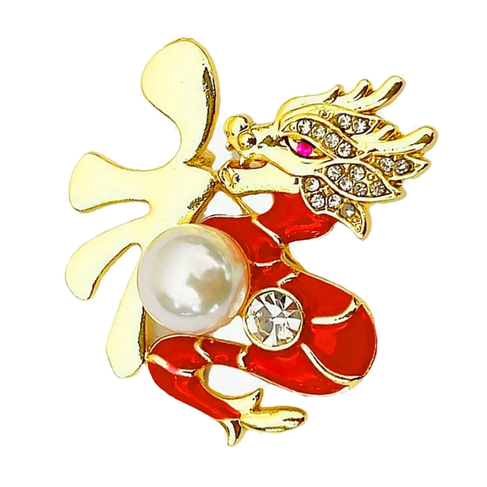 تصميم فريد من نوعه التنين التلبيب دبوس بروش احتفالي الزي التبعي الصينية الفاخرة هدية السنة الجديدة حفلة الأحداث ديكور #3