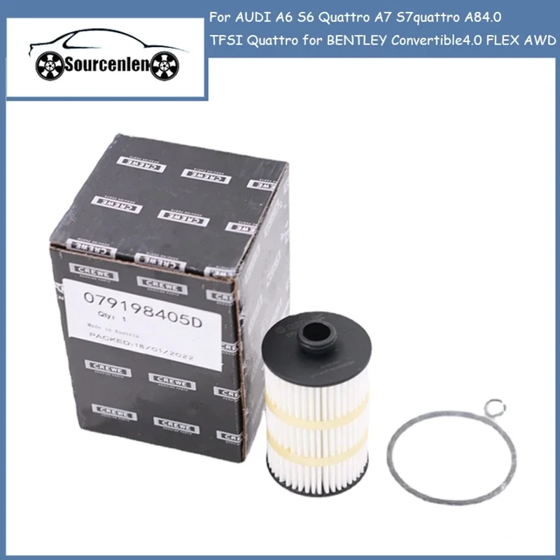 

Oil Filter 079198405D 079115561J for AUDI A6 S6 Quattro A7 S7quattro A84.0 TFSI Quattro for BENTLEY Convertible4.0 FLEX AWD