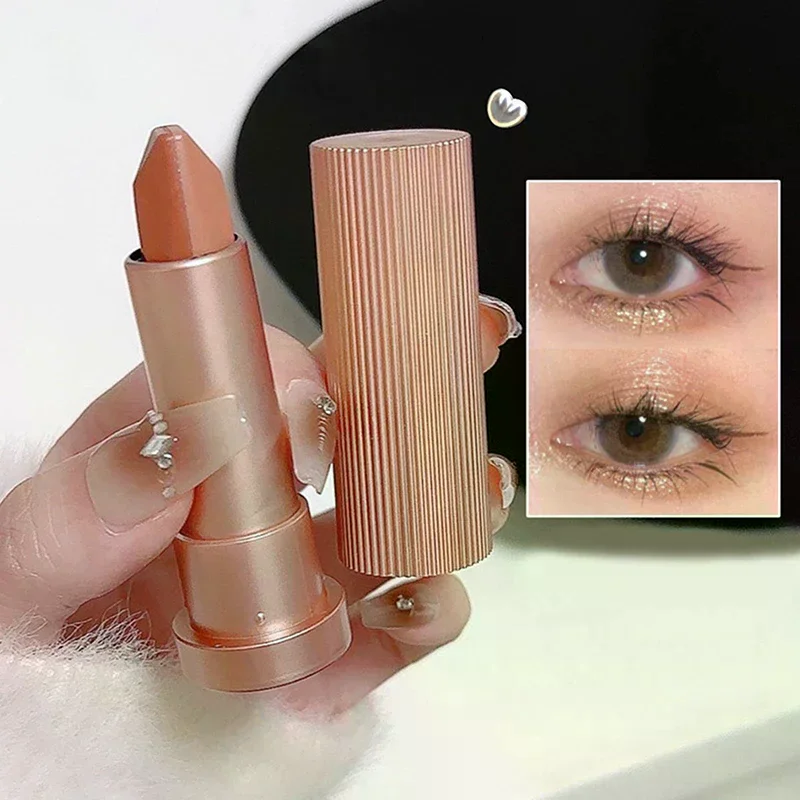 التدرج مزدوج اللون بريق عينيه عصا لؤلؤي كسول تمييز عينيه القلم الكنتوري سطع مقاوم للماء ماكياج العين