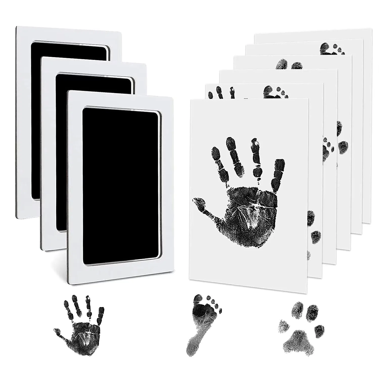 Baby Handprint Footprints Ink Pads Safe Non-toxic No-Touch Skin Inkless Inkpad Kits for Pet Cat Dog Paw Prints Souvenirs Gifts