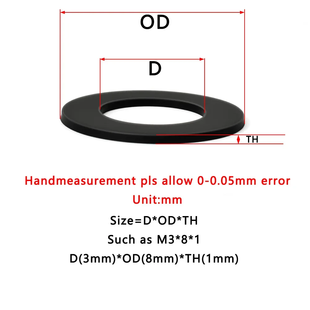 Nylon Flat Ring Sealing Gasket Washers For Bolt Screws White Black Blue Red Yellow Plastic Insulation Round Spacers M2-M24