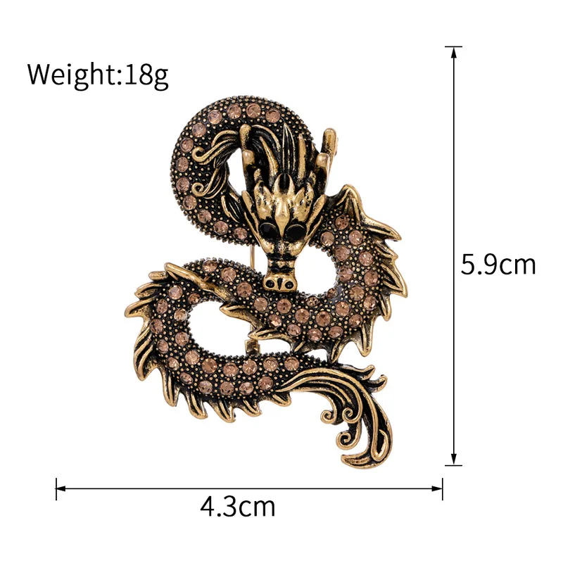 Chinese Style Zodiac Embroidery Dragon Brooch, High-End Suit Pin, Luxury Corsage, Coat Accessories, Autumn and Winter