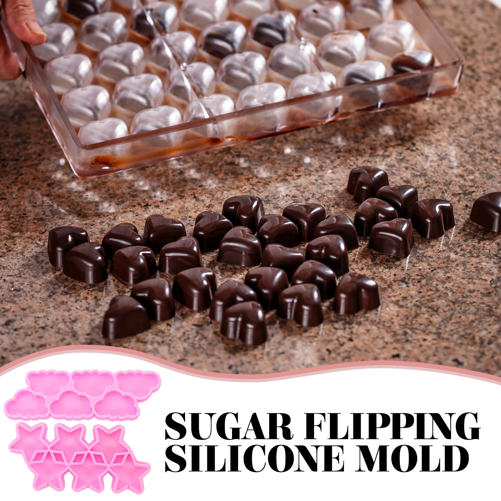 

2pcs Silicone Chocolate Molds Fondant Baking Clay Ice Soap Making Tools Creative Kitchen Supplies Halloween Candy Jelly Molds