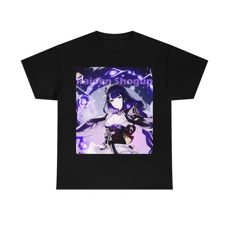 Baal Raiden Shogun Genshin Impact Aesthetic Anime Vaporwave Unisex Heavy Cotton Tee